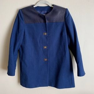 Cotton/Leather Sandro Jacket